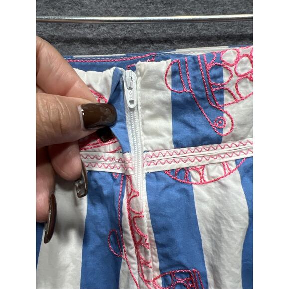 Lilly Pulitzer Jarvey Blue White Striped Turtle Bow Skort Womens Size 8 - Picture 6 of 13